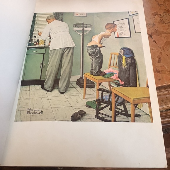 2 Vintage 1980’s Norman Rockwell Coffee Mugs Cups & Poster Book - Picture 9 of 11